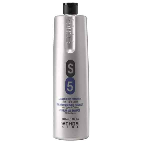 ECHOSLINE S5 Shampoo Uso Frequente - Tutti i Tipi di Capelli 1000ml
