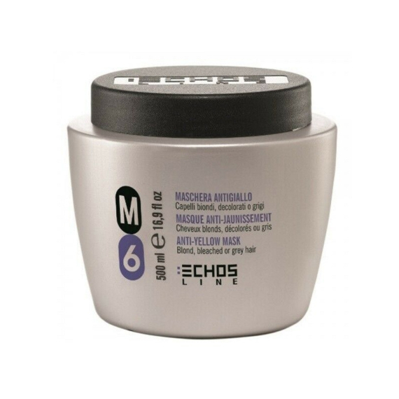 ECHOSLINE M6 Maschera Antigiallo - Capelli Biondi, Decolorati o Grigi 500ml