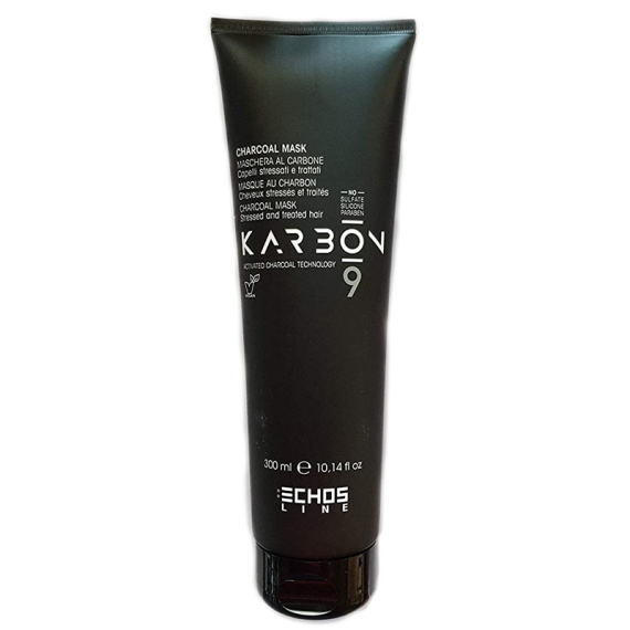 ECHOSLINE Karbon9 Charcoal Mask Al Carbone - Capelli Stressati e Trattati 300ml