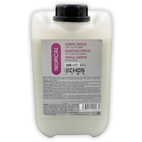 ECHOSLINE Shampoo Tropical - Tutti i Tipi di Capelli 5L