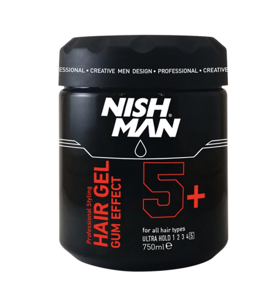 NISHMAN 5+ Ultra Hold Styling Gel Gum Effect 750ml