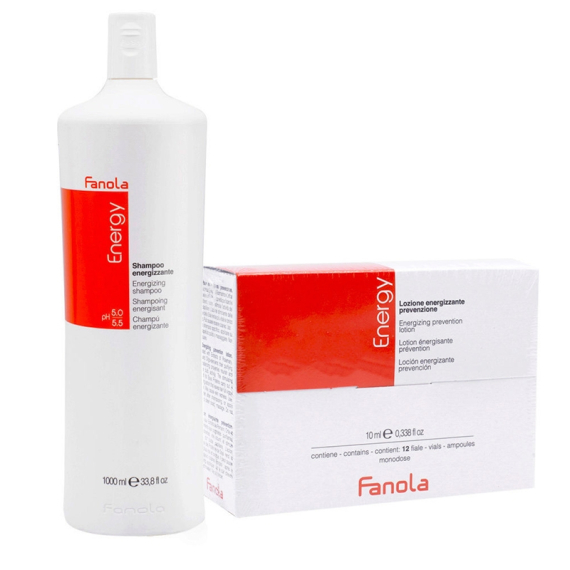 FANOLA Kit Shampoo 1000ml + Lozione Energizzante Prevenzione Caduta 12x10ml
