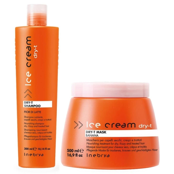 INEBRYA Kit Ice Cream Dry-T Shampoo 300ml + Mask 500ml