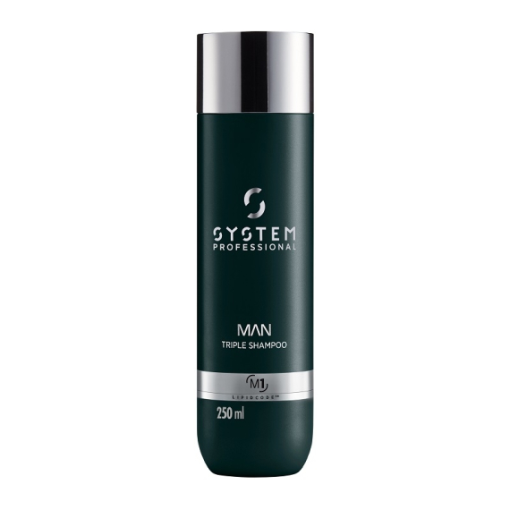 SYSTEM PROFESSIONAL Man Triple Shampoo Per Capelli Corpo e Barba 250ml