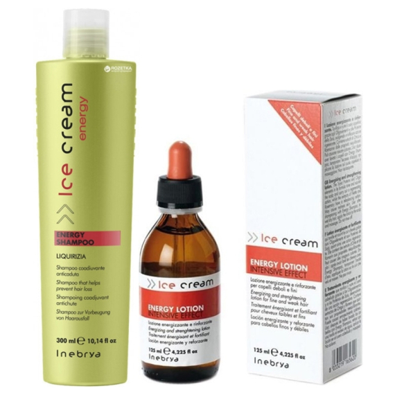 INEBRYA Kit Ice Cream Energy Shampoo 300ml + Energy Lotion 125ml