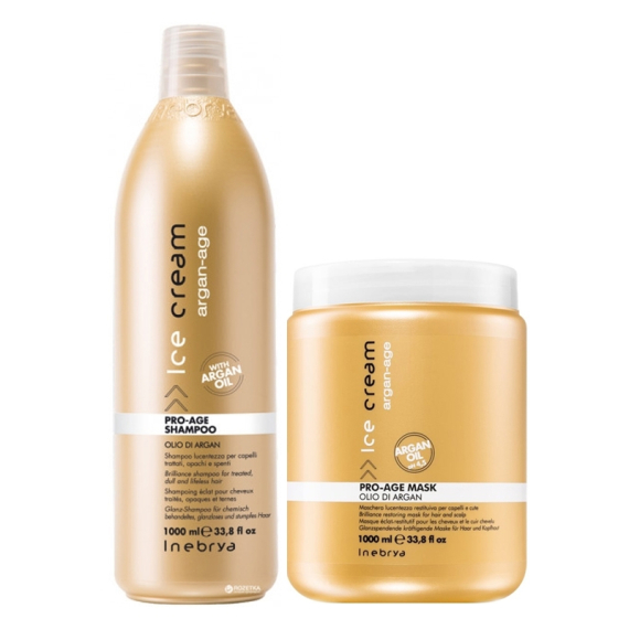 INEBRYA Kit Ice Cream Pro-Age Shampoo 1000ml + Mask 1000ml